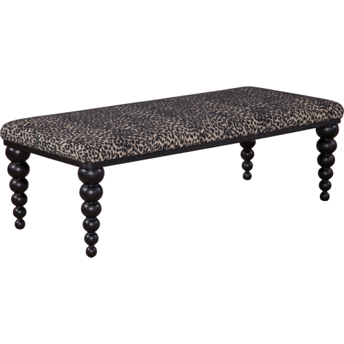 Locust Cocktail Ottoman in Bates Onyx Fabric & Black Wood